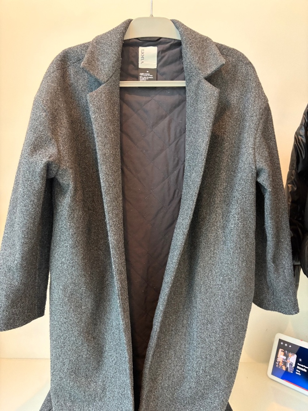 Vuori Soho Oversize Melton Overcoat - Dark Gray - XS